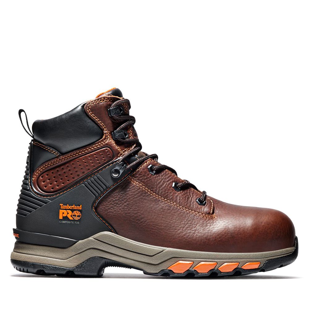 Timberland Μποτακια Εργασίας Ανδρικα Καφε/Μαυρα - Pro® Hypercharge 6" Comp Toe - Greece 0691257-FG